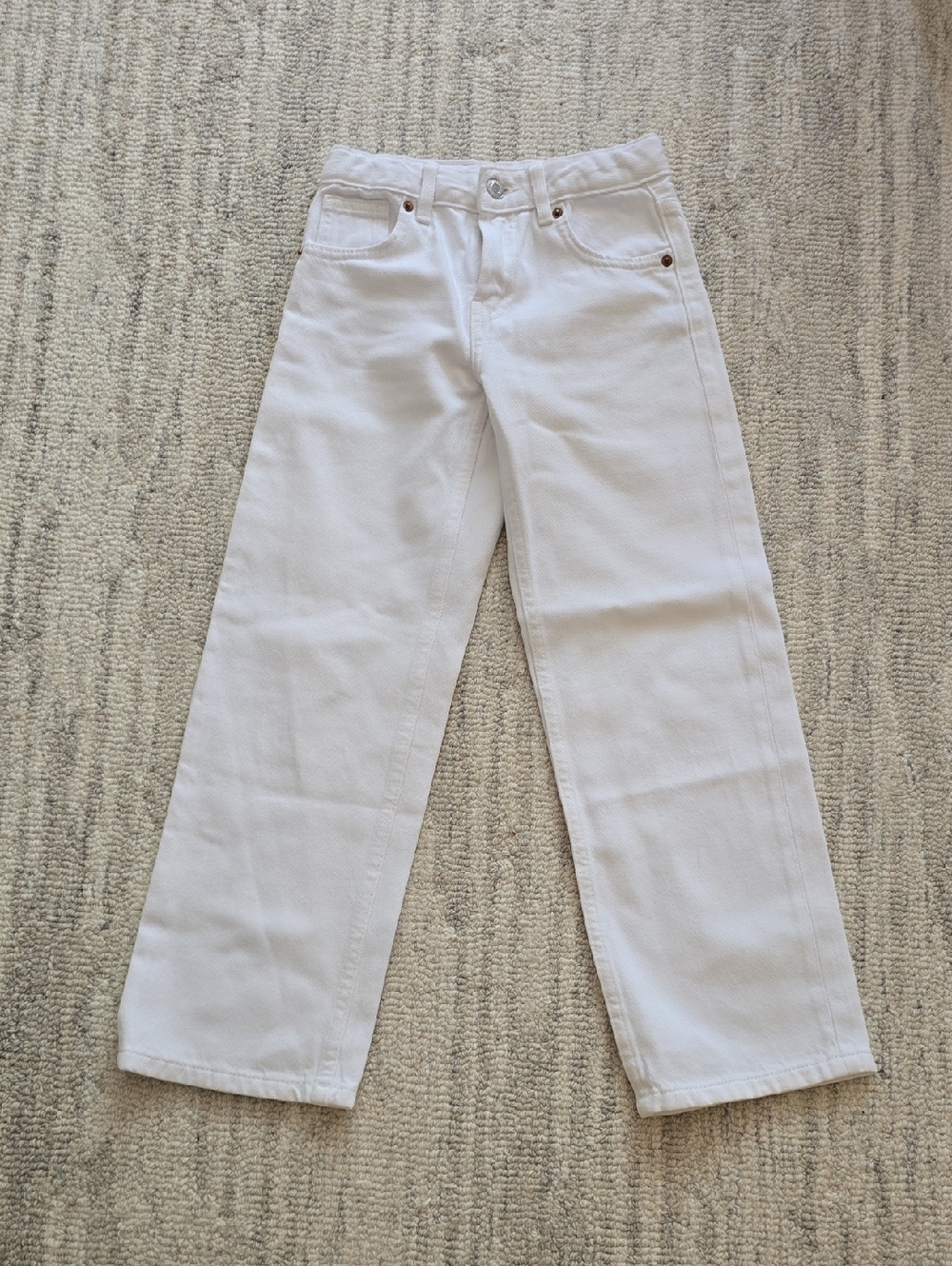 Zara White Straight-Leg Women's Jeans